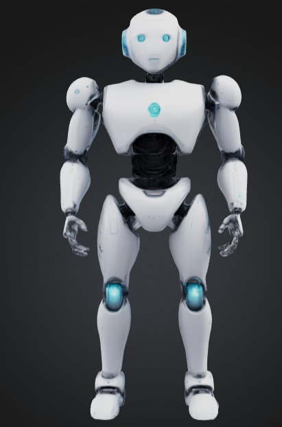 robot human body Low-poly 3D model_1