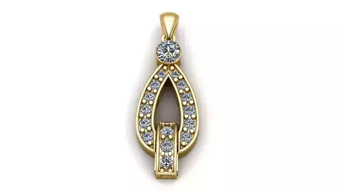 Women Fashion diamond Pendant 3d printable Model