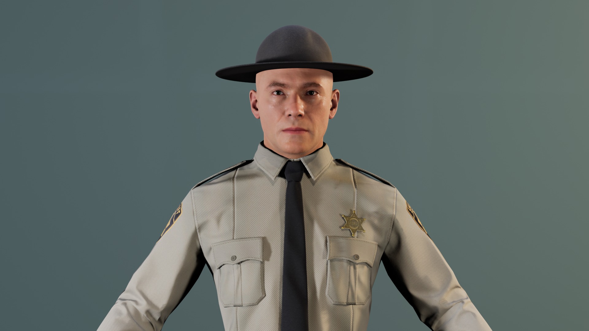 Police Uniform Bundle For MetaHuman - Rigged - Game Ready Low-poly 3D model_22