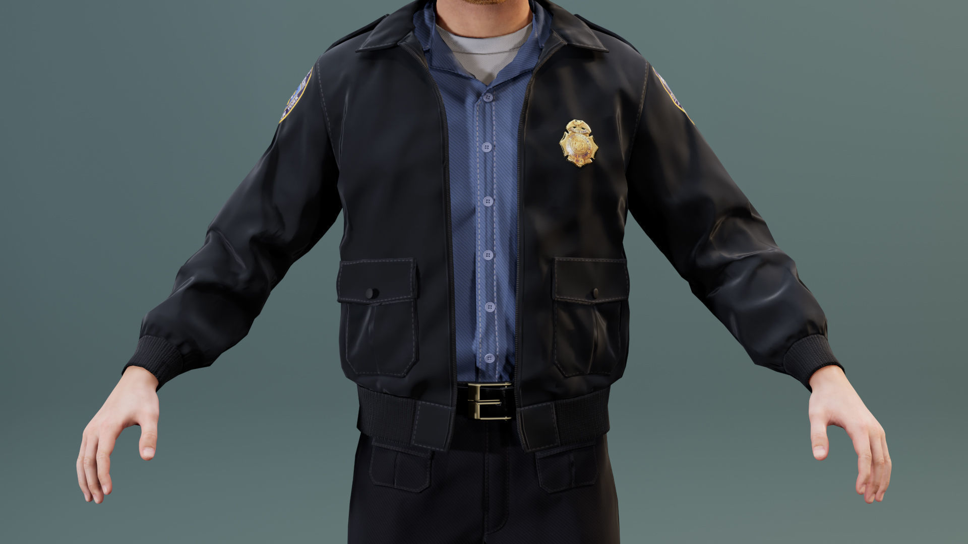 Police Uniform Bundle For MetaHuman - Rigged - Game Ready Low-poly 3D model_14