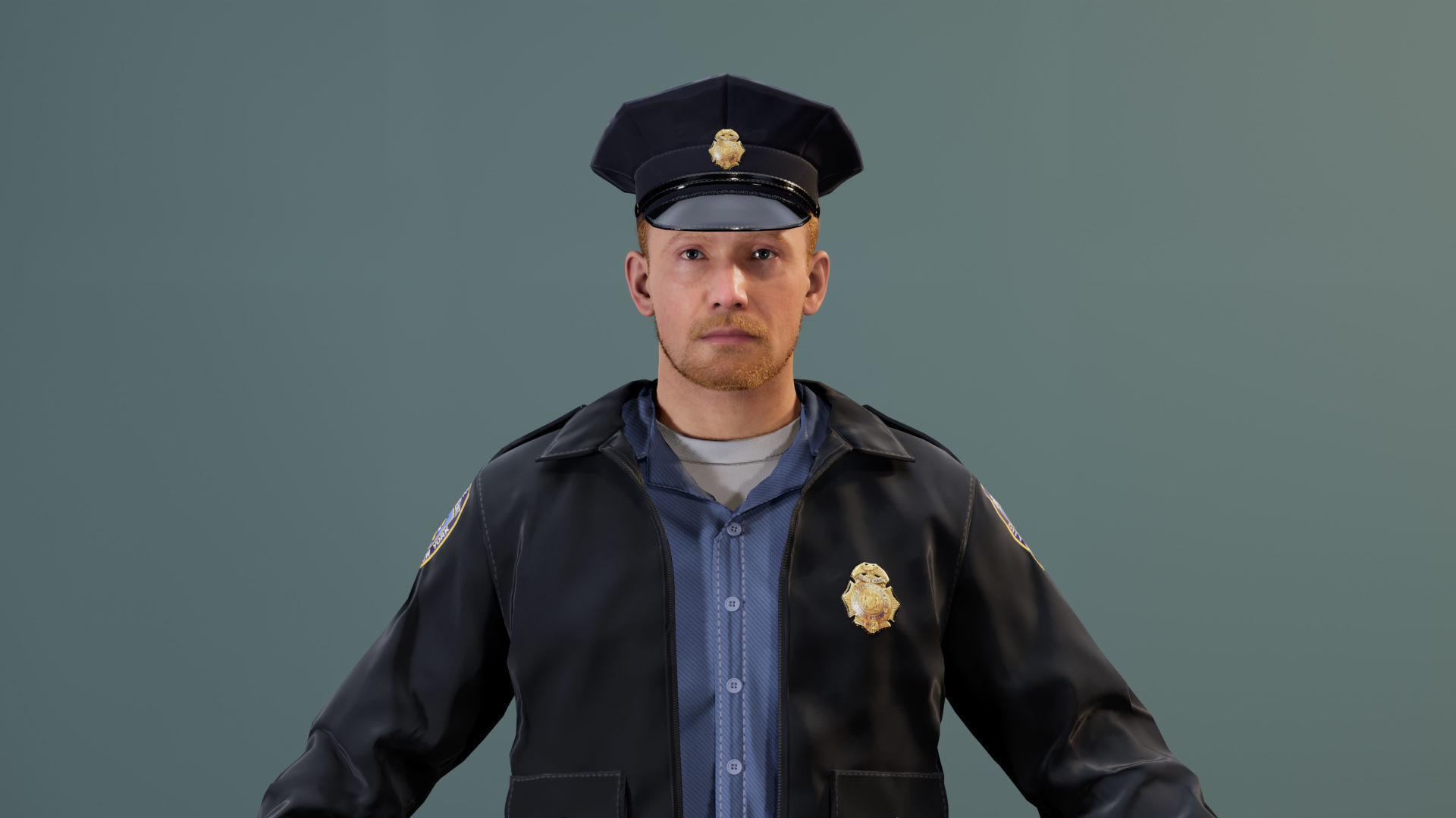 Police Uniform Bundle For MetaHuman - Rigged - Game Ready Low-poly 3D model_13