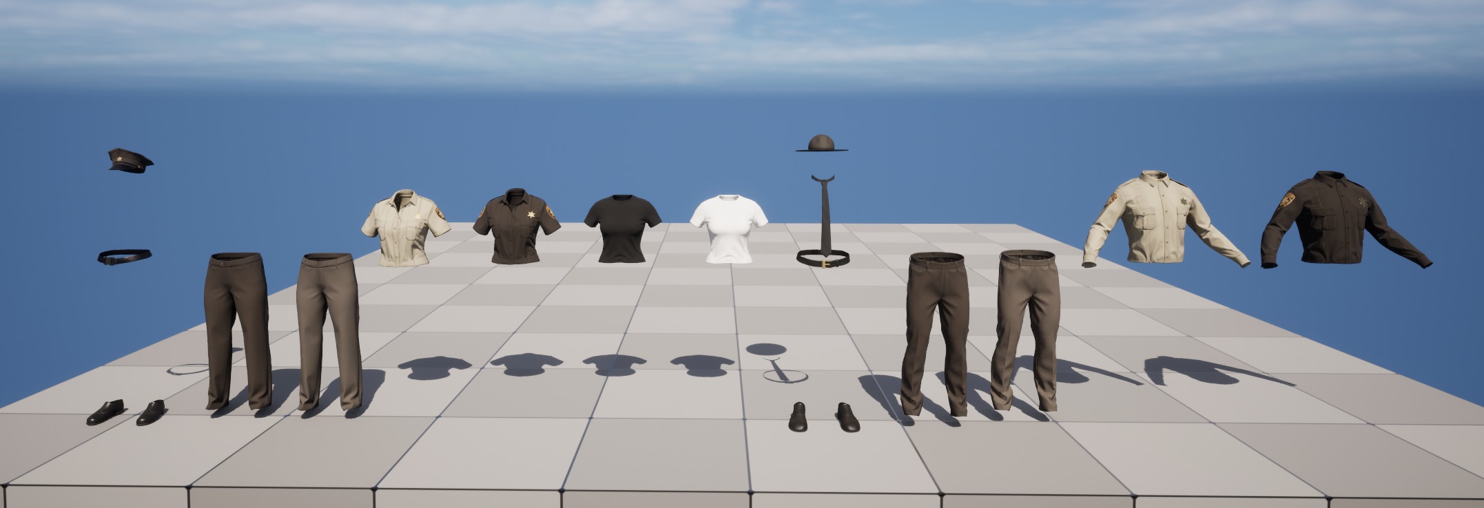 Police Uniform Bundle For MetaHuman - Rigged - Game Ready Low-poly 3D model_35