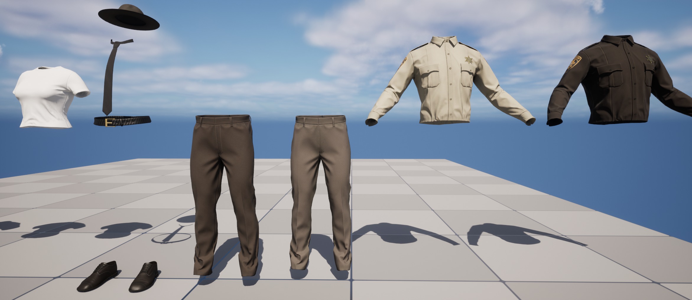 Police Uniform Bundle For MetaHuman - Rigged - Game Ready Low-poly 3D model_36