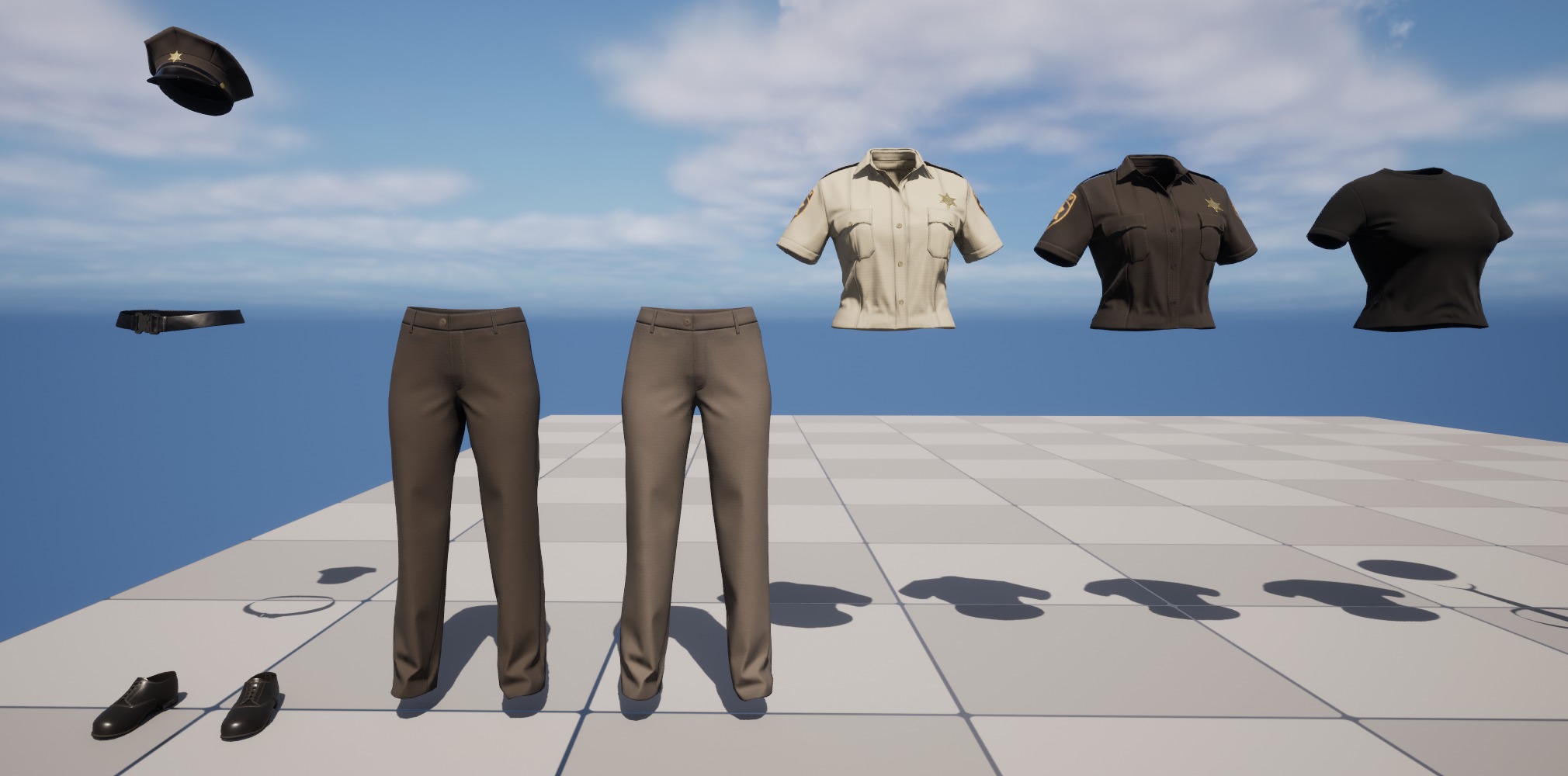 Police Uniform Bundle For MetaHuman - Rigged - Game Ready Low-poly 3D model_37