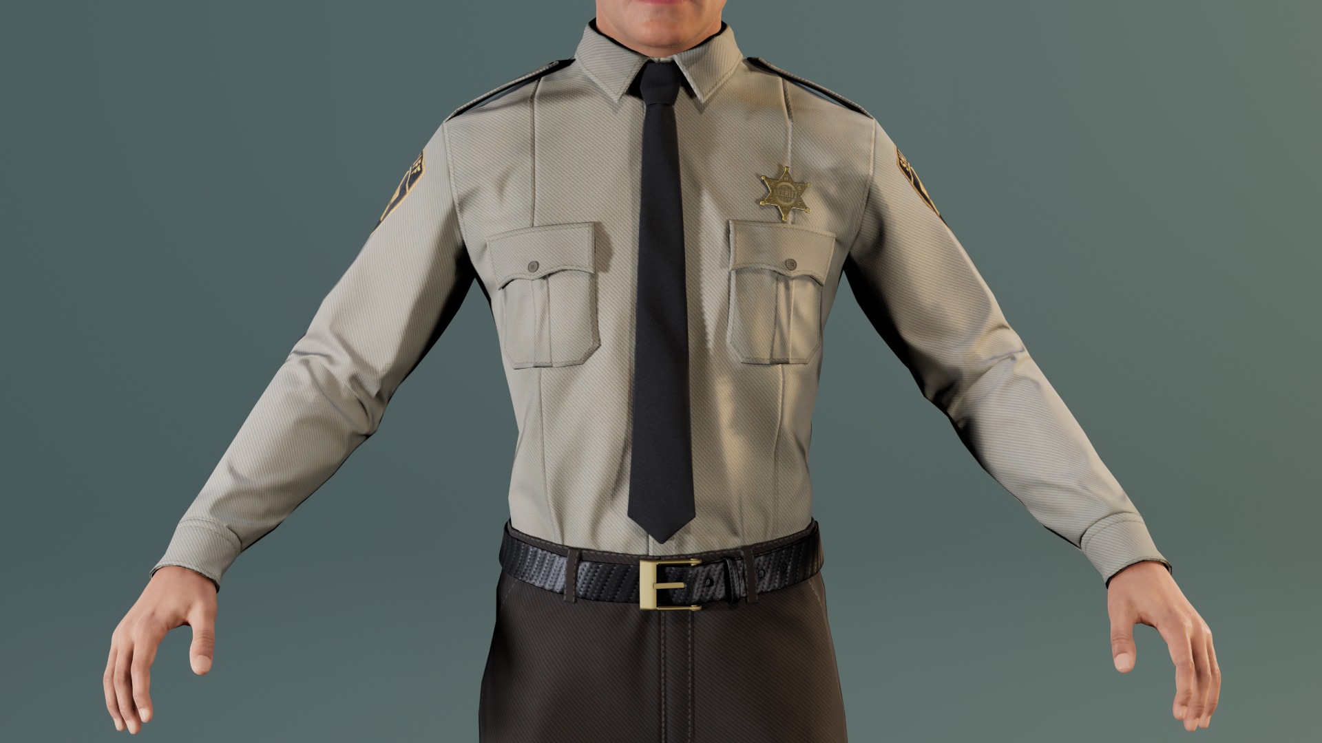 Police Uniform Bundle For MetaHuman - Rigged - Game Ready Low-poly 3D model_23