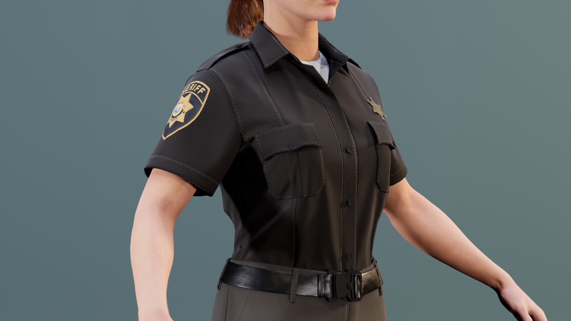 Police Uniform Bundle For MetaHuman - Rigged - Game Ready Low-poly 3D model_30