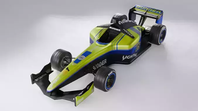 Formula Car Game Ready Low-poly 3D model