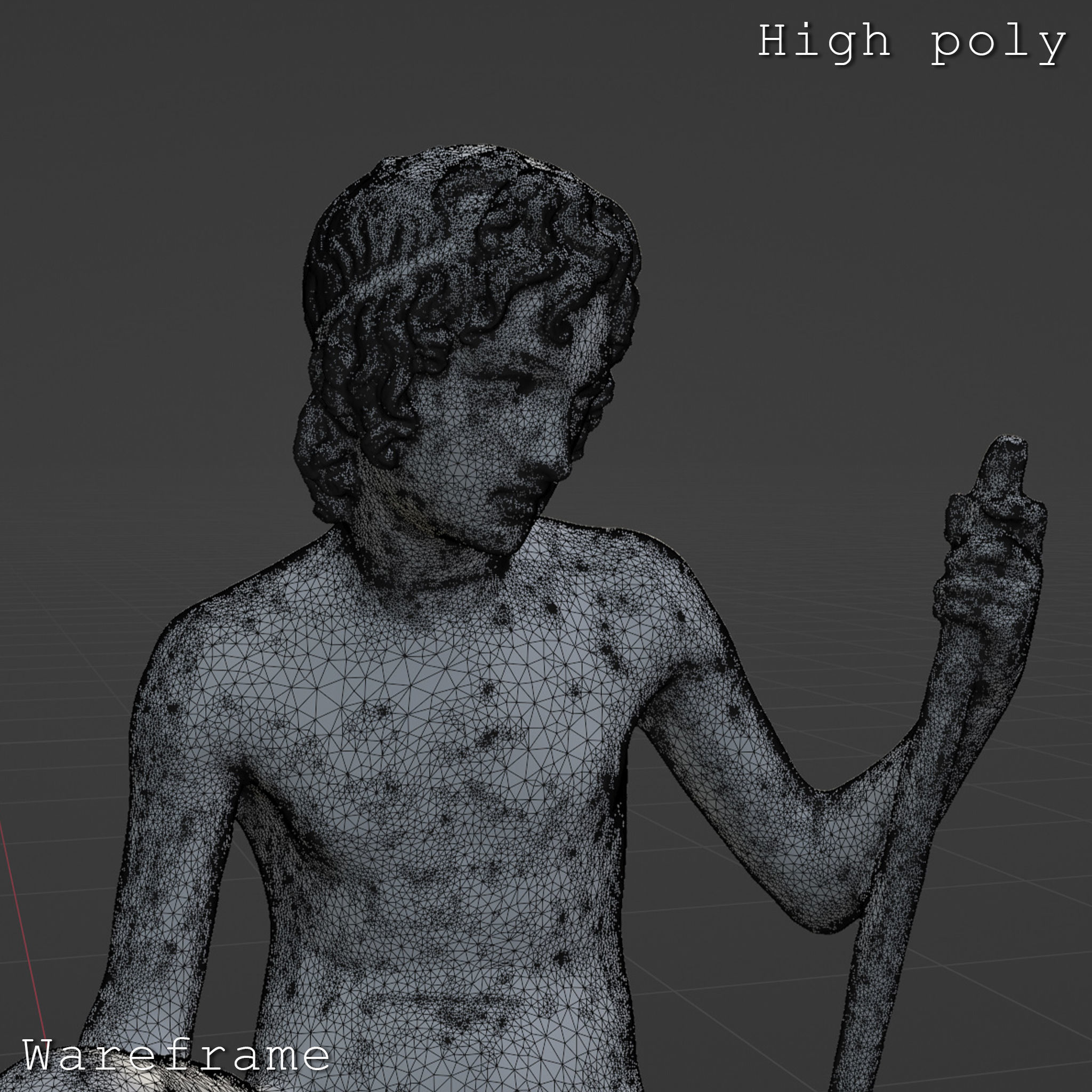 Bertel Thorvaldsen Shepherd 3D Sculpture Low Poly High Poly 3D print model_10