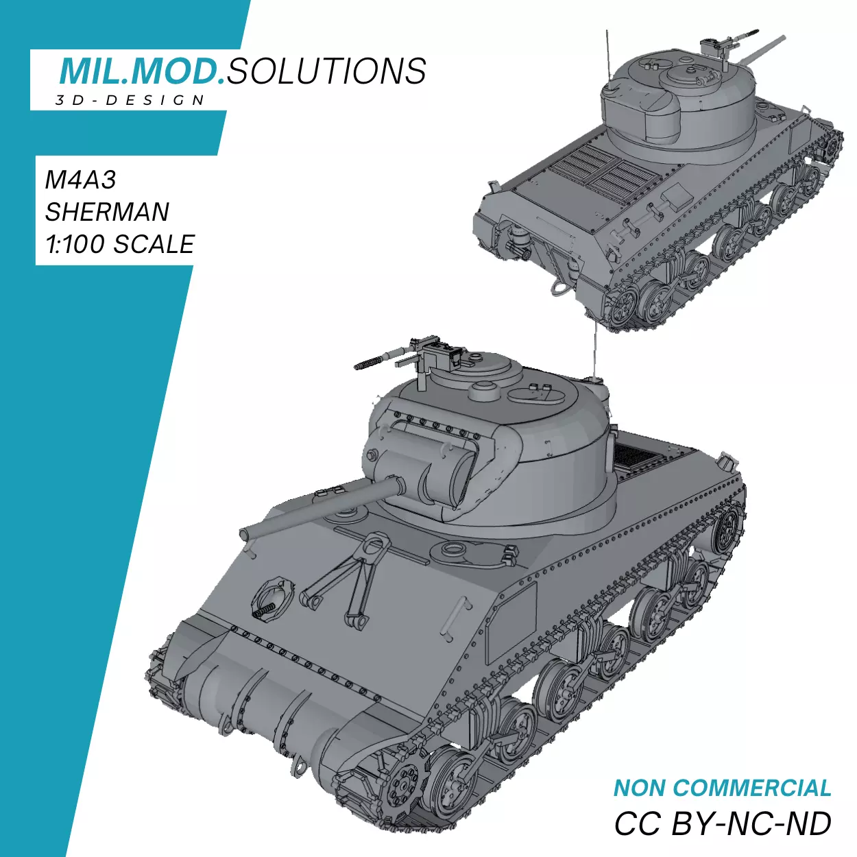 M4A3 Sherman 3D print model_0