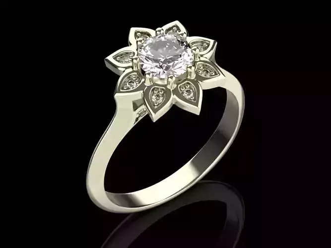 Halo ring 003 6mm center stone