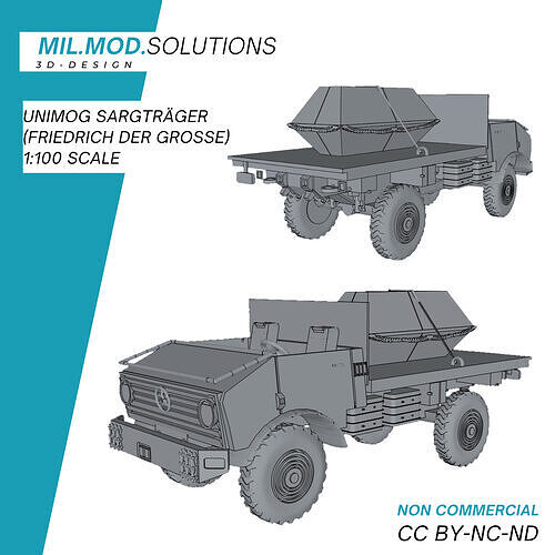 Mercedes Benz Unimog Sargtraeger Friedrich der Grosse 3D print model