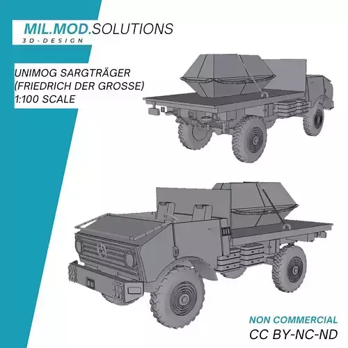 Mercedes Benz Unimog Sargtraeger Friedrich der Grosse 3D print model