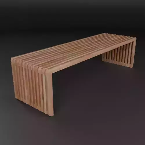 LowPoly Wood Bench 4K GameReady Asset