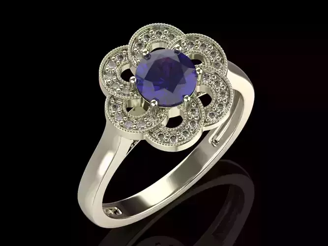 Halo ring 005 6mm center stone