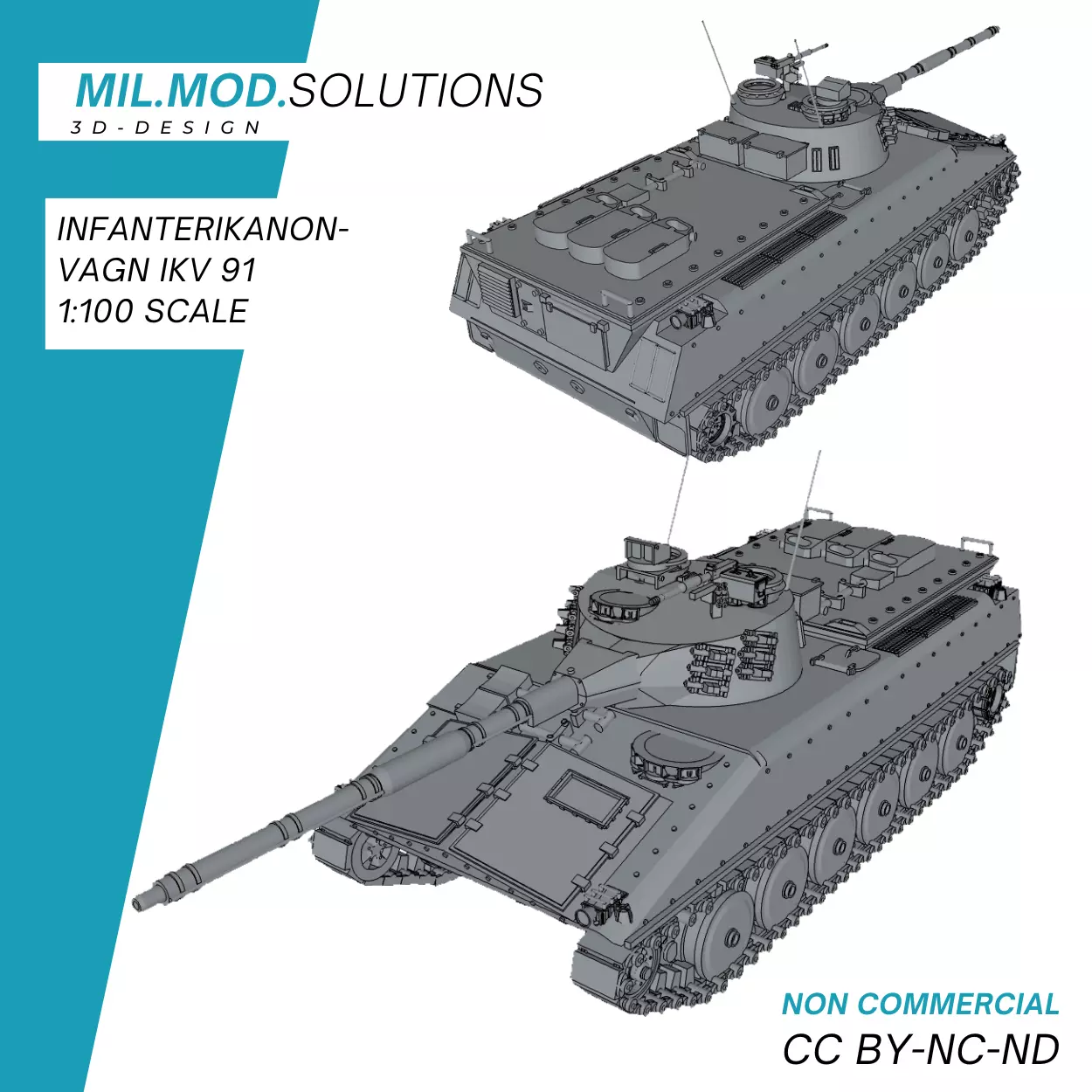 Infanterikanonvagn IKV 91 3D print model_0