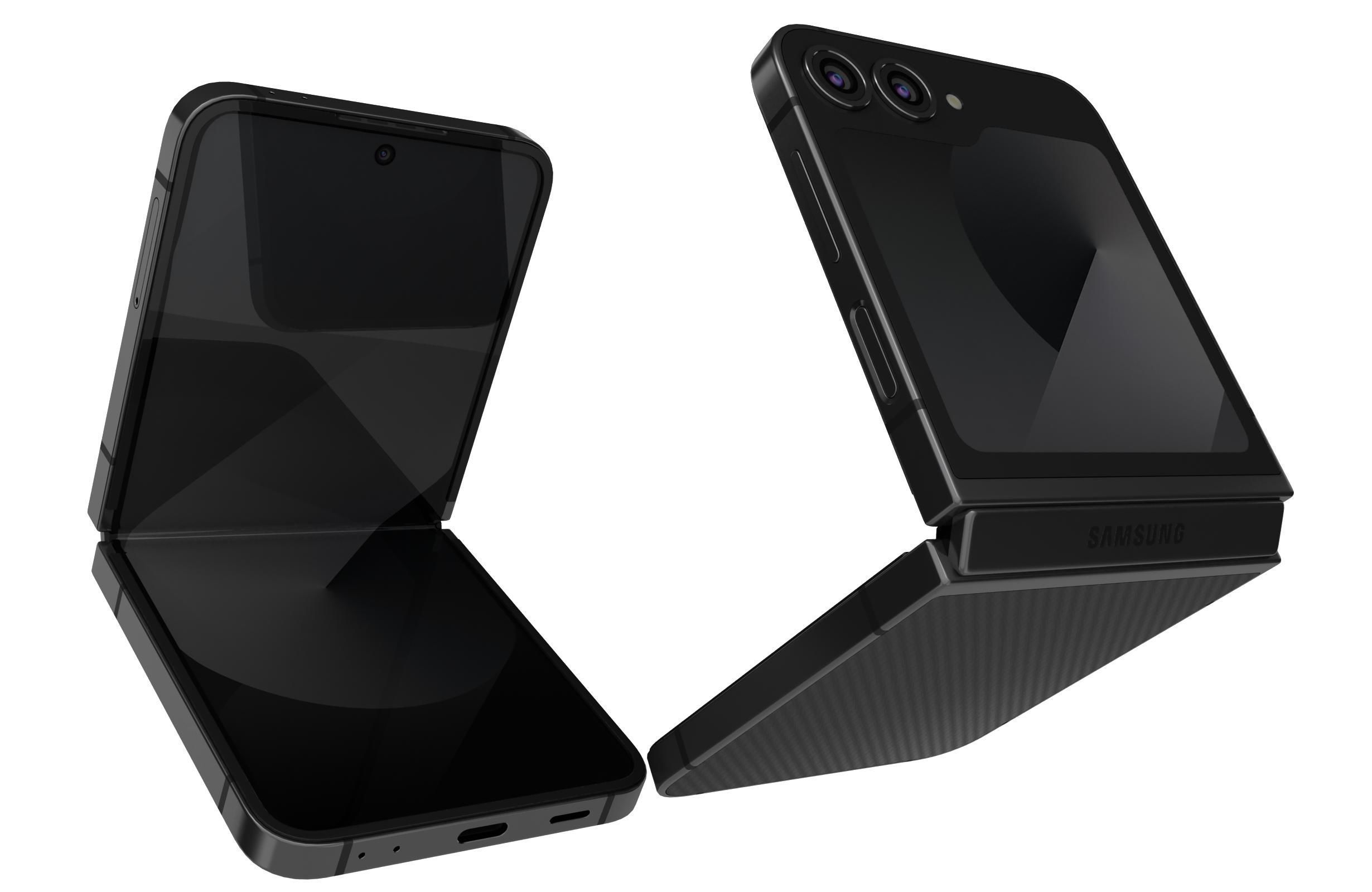 Samsung Galaxy Z Flip 6 Crafted Black 3D model_6