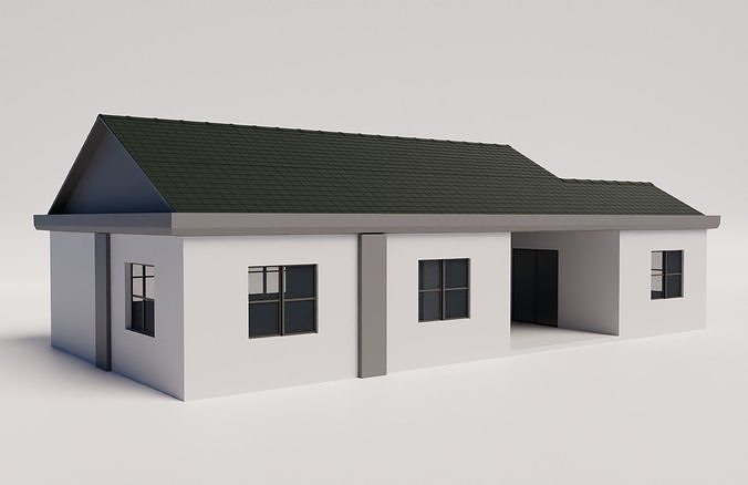 Medium sized house with modern design 3D model