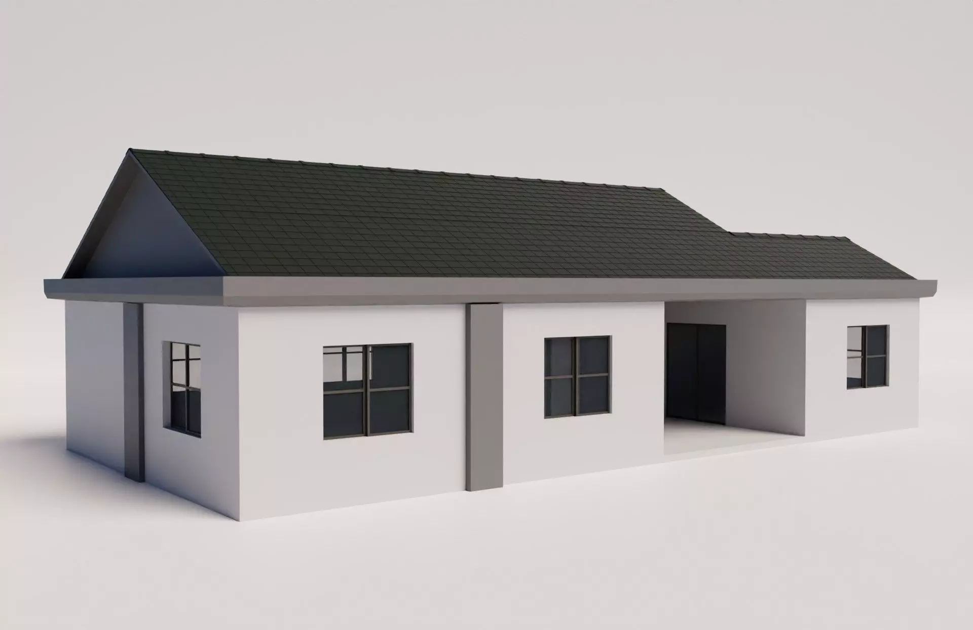 Medium sized house with modern design 3D model_0