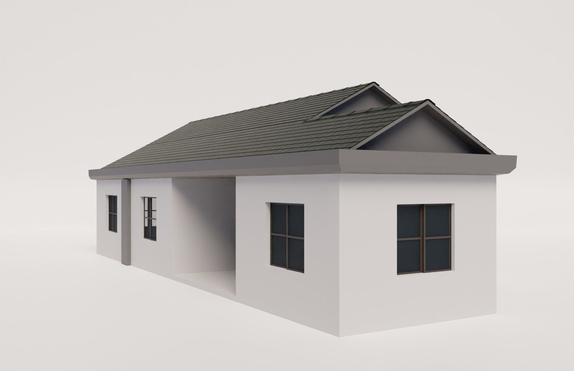 Medium sized house with modern design 3D model_1