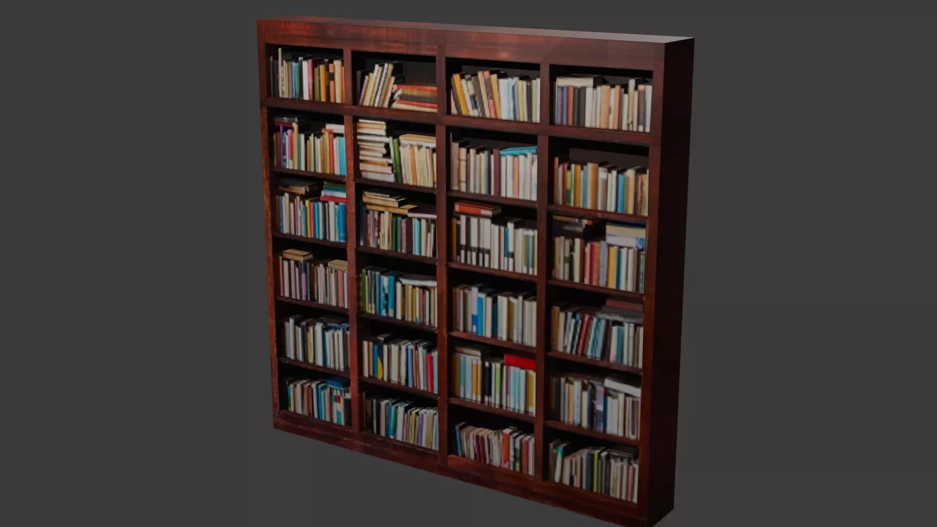 Low-Poly Bookshelf Free low-poly 3D model