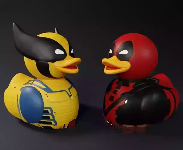 Deadpool and Wolverine Rubber Duck Pack 3D print model Deadpool and Wolverine Rubber Duck Pack 3D print model