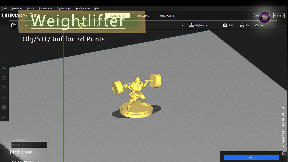 Weightlifter Statue for 3D print  3D print model_3