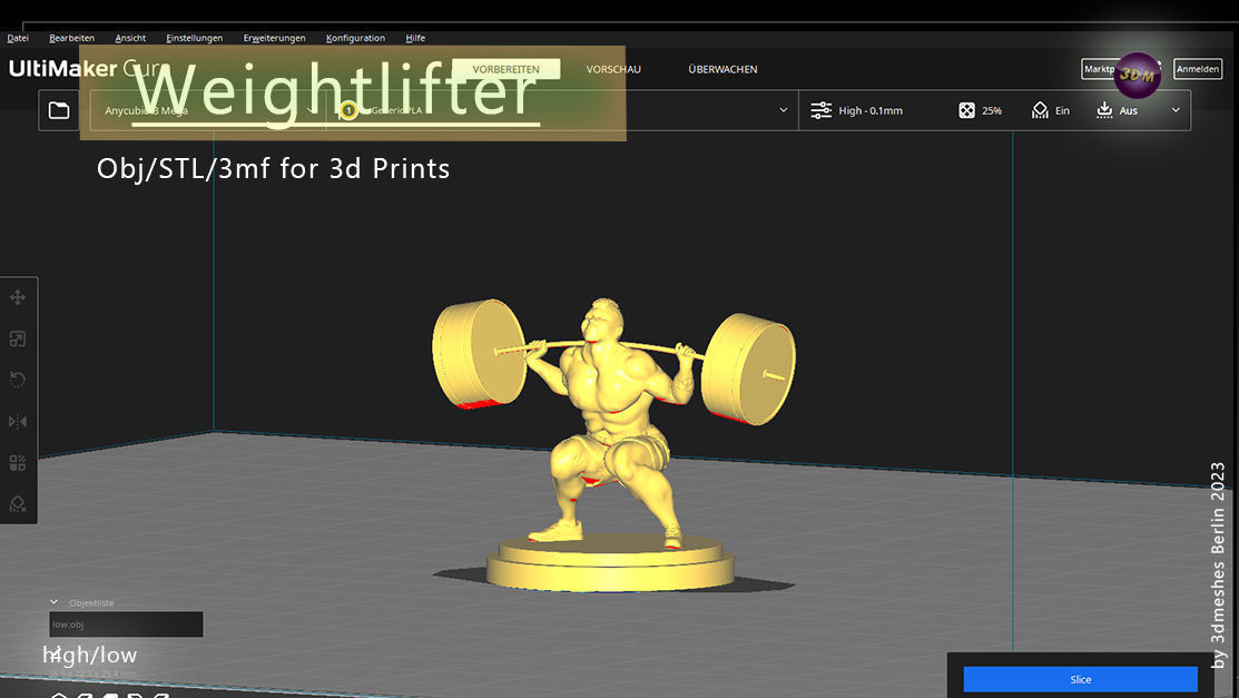 Weightlifter Statue for 3D print  3D print model_8