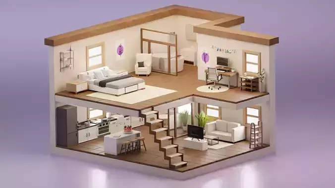 Apartment isometric interior