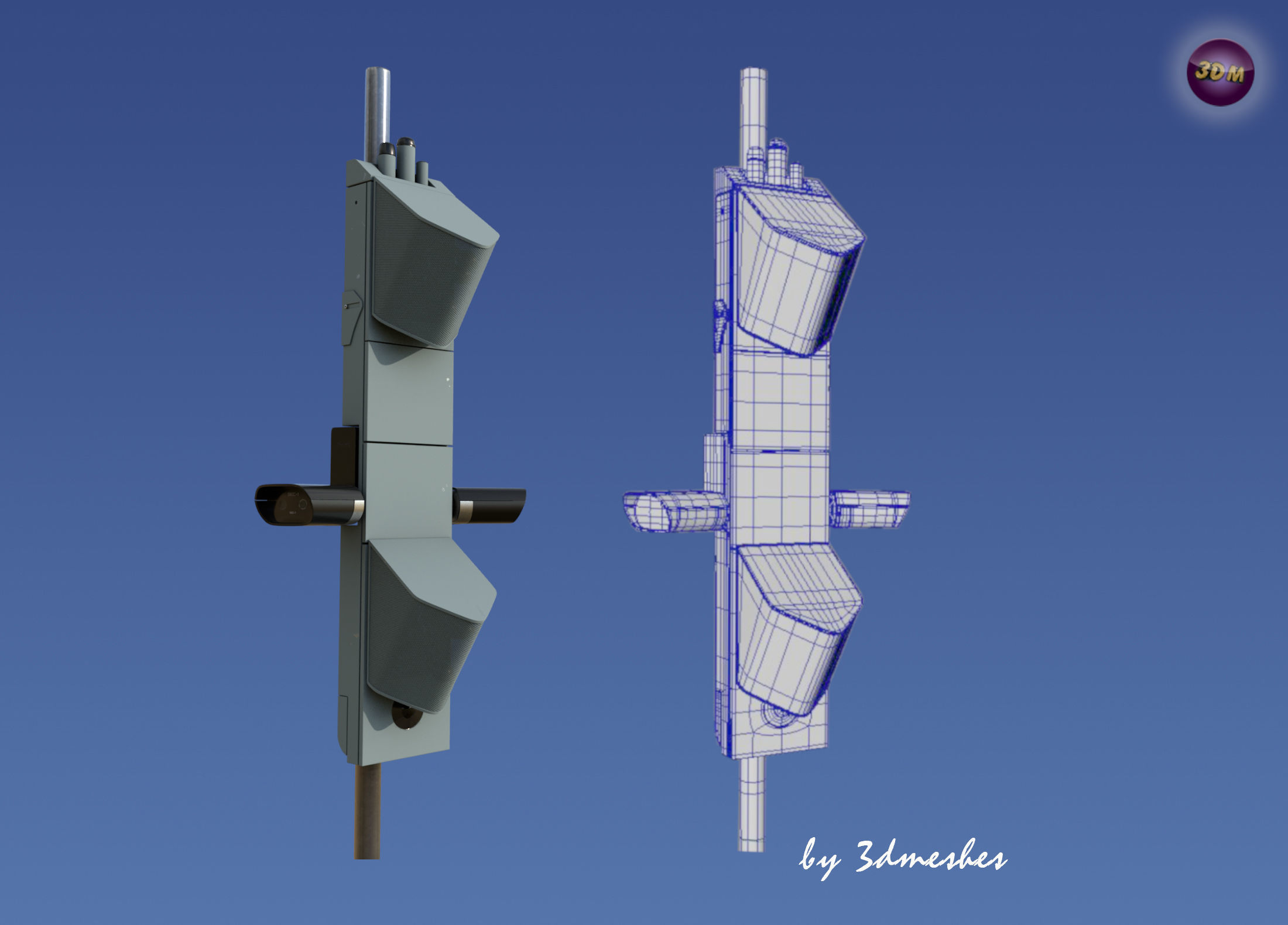 Road accessories - Laermblitzer  - PBR lowpoly Low-poly 3D model_10