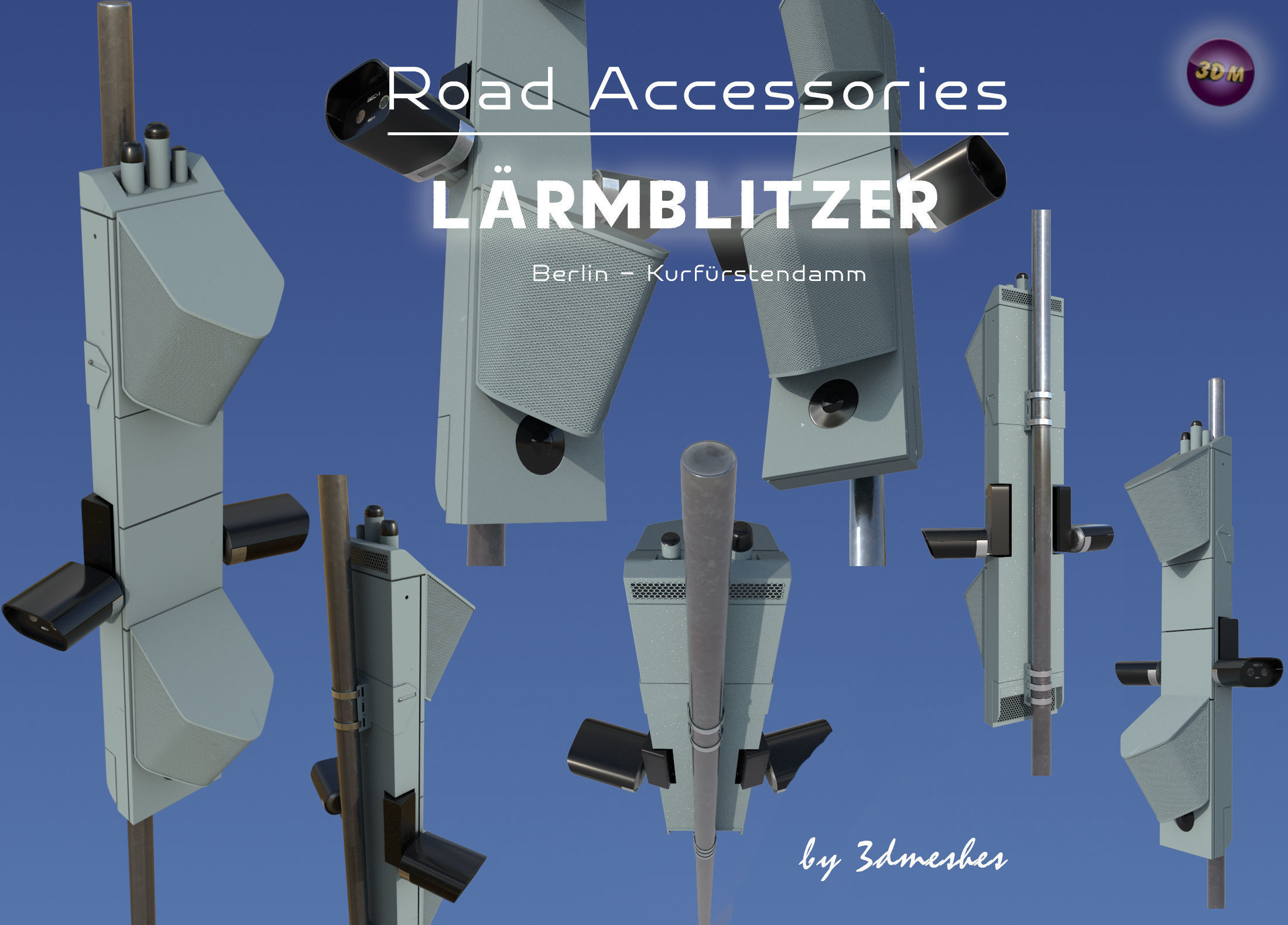 Road accessories - Laermblitzer  - PBR lowpoly Low-poly 3D model_6