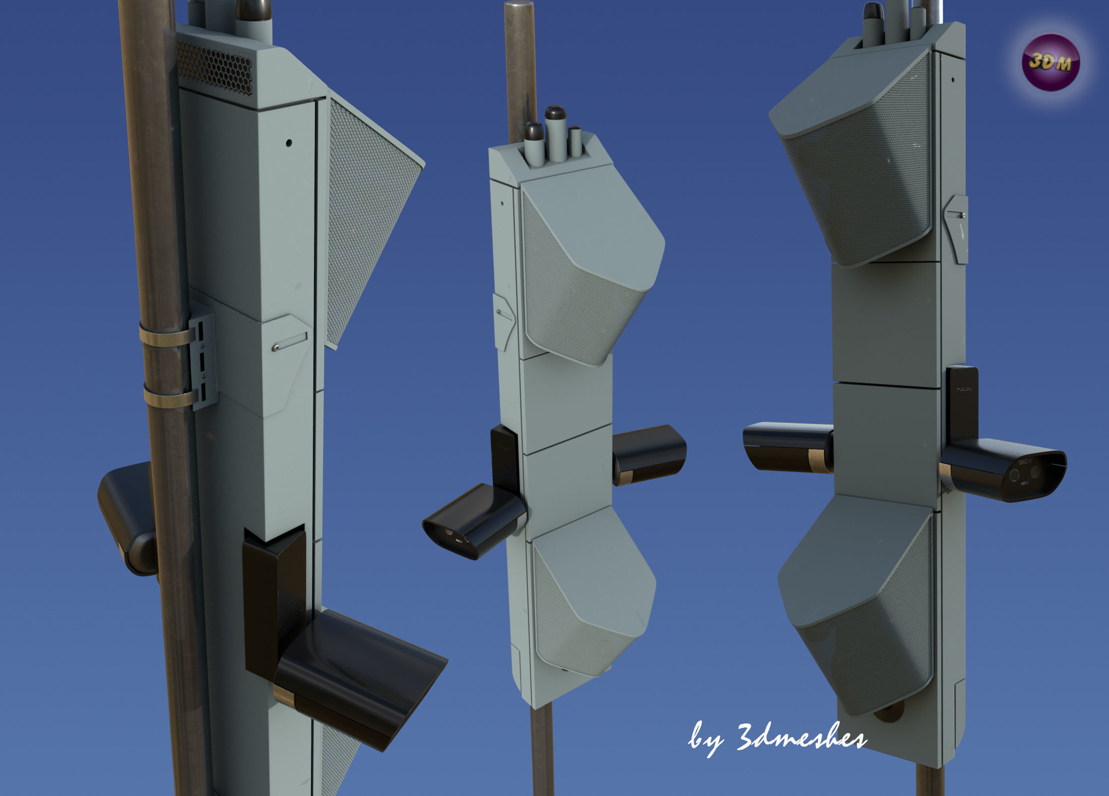 Road accessories - Laermblitzer  - PBR lowpoly Low-poly 3D model_4