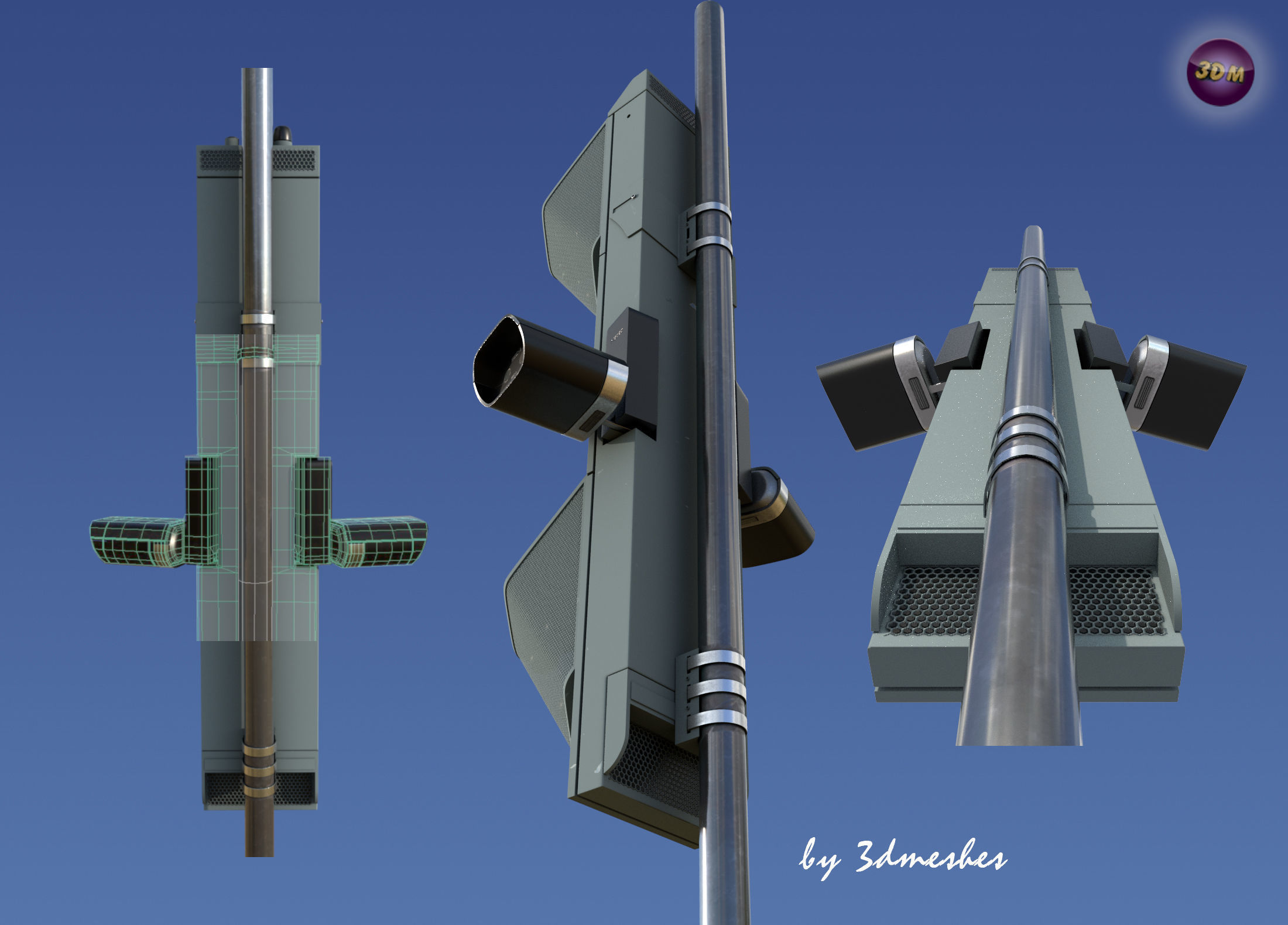 Road accessories - Laermblitzer  - PBR lowpoly Low-poly 3D model_12
