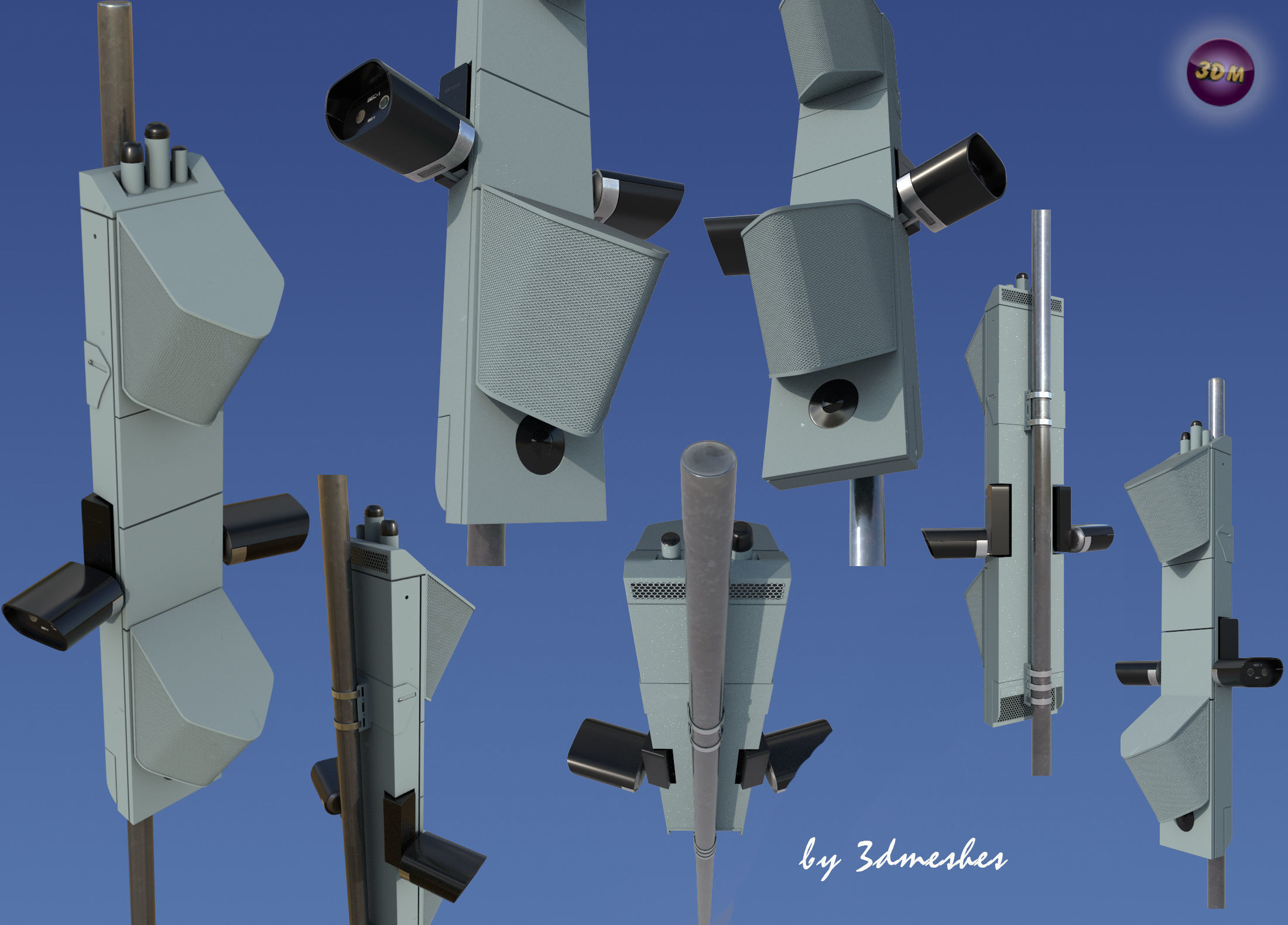 Road accessories - Laermblitzer  - PBR lowpoly Low-poly 3D model_5
