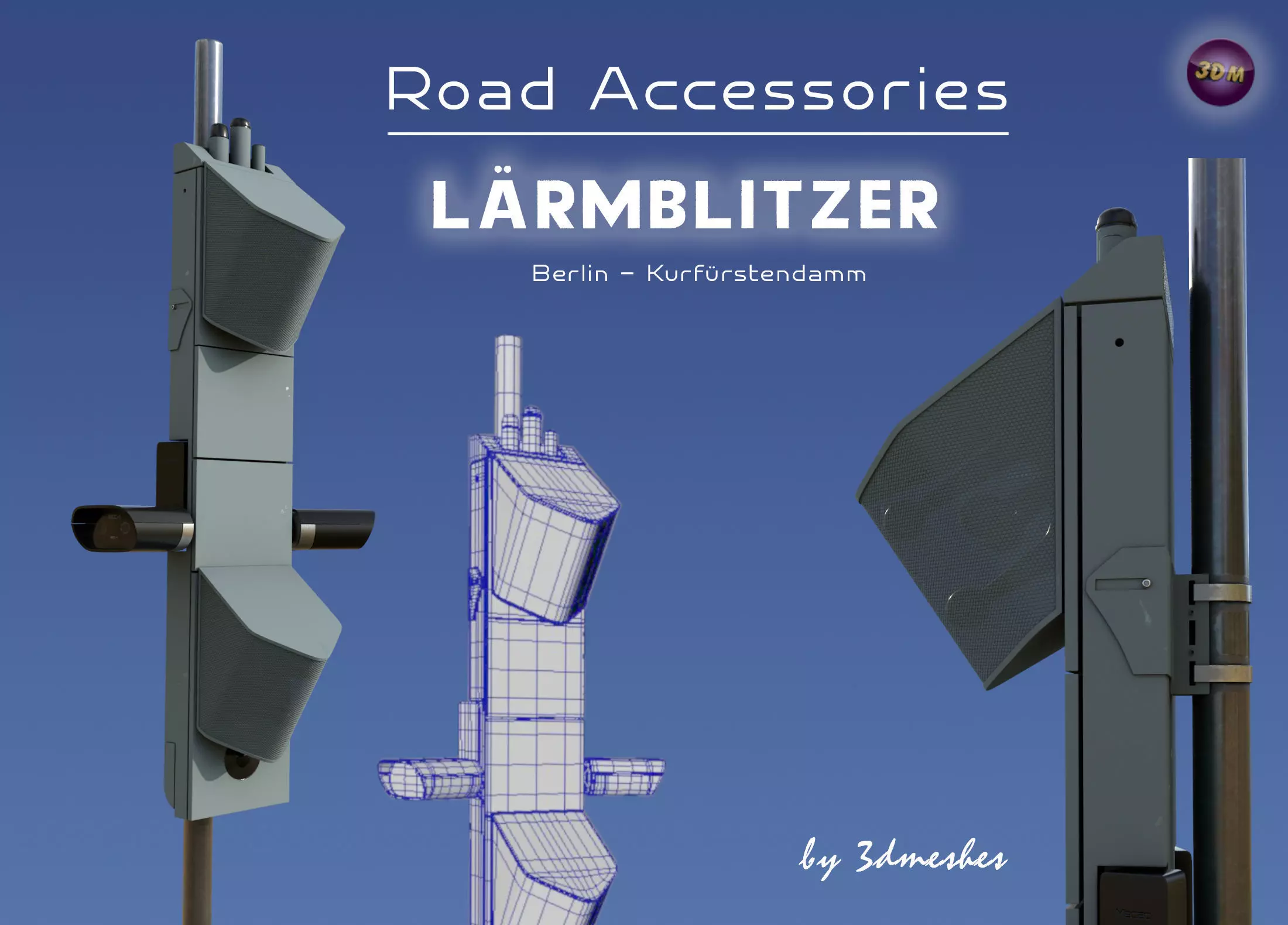 Road accessories - Laermblitzer  - PBR lowpoly Low-poly 3D model_0