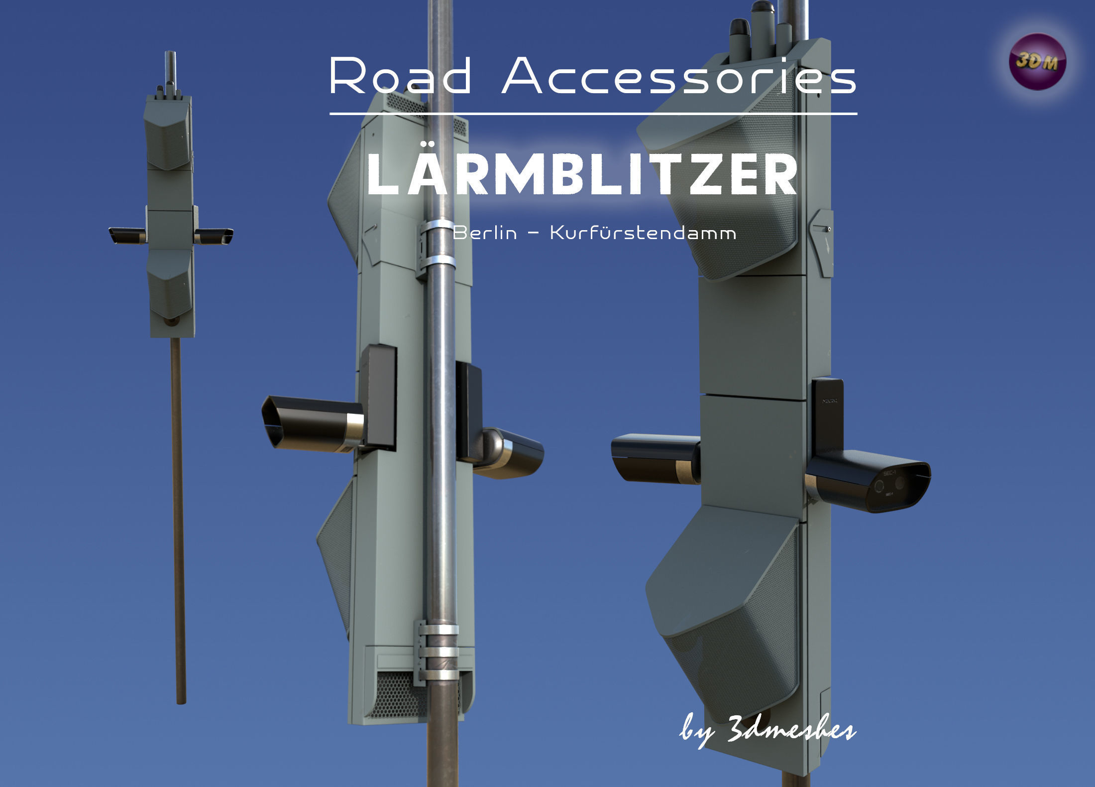 Road accessories - Laermblitzer  - PBR lowpoly Low-poly 3D model_15
