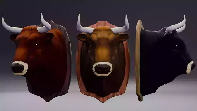  Stylized Bull Head - Wall Mount Trophy