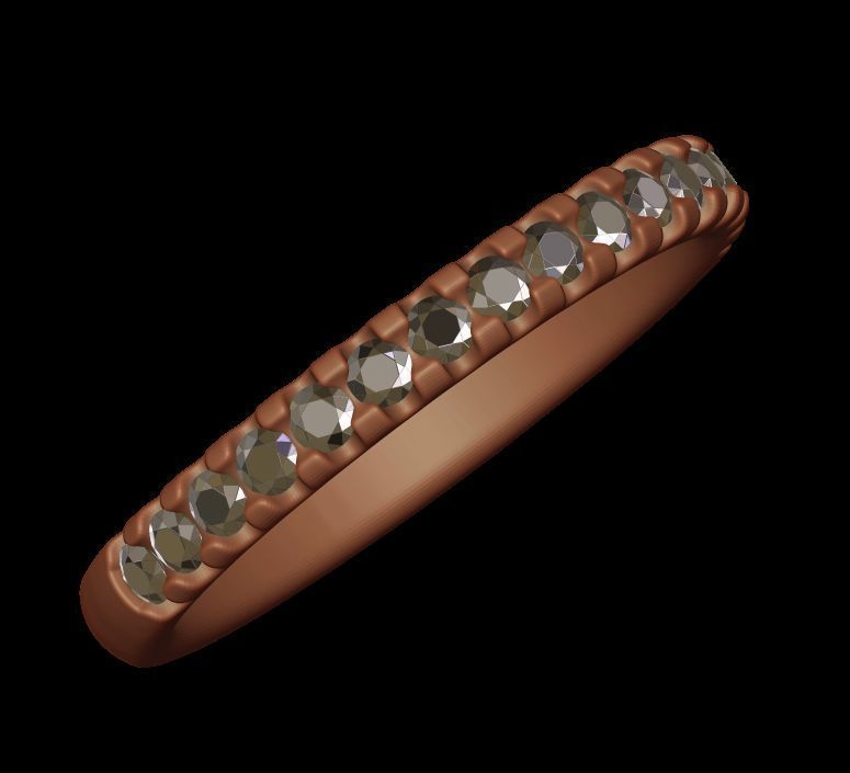 Half eternity ring 01 3D print model_3