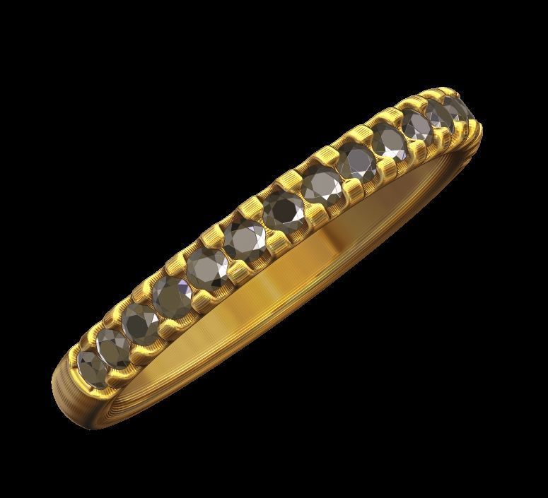 Half eternity ring 01 3D print model_1