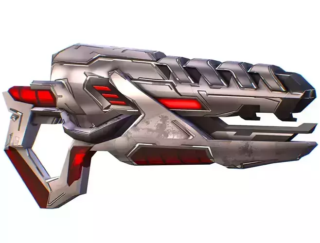 LowPoly Sci-Fi Cartoon Assault Rifle Future