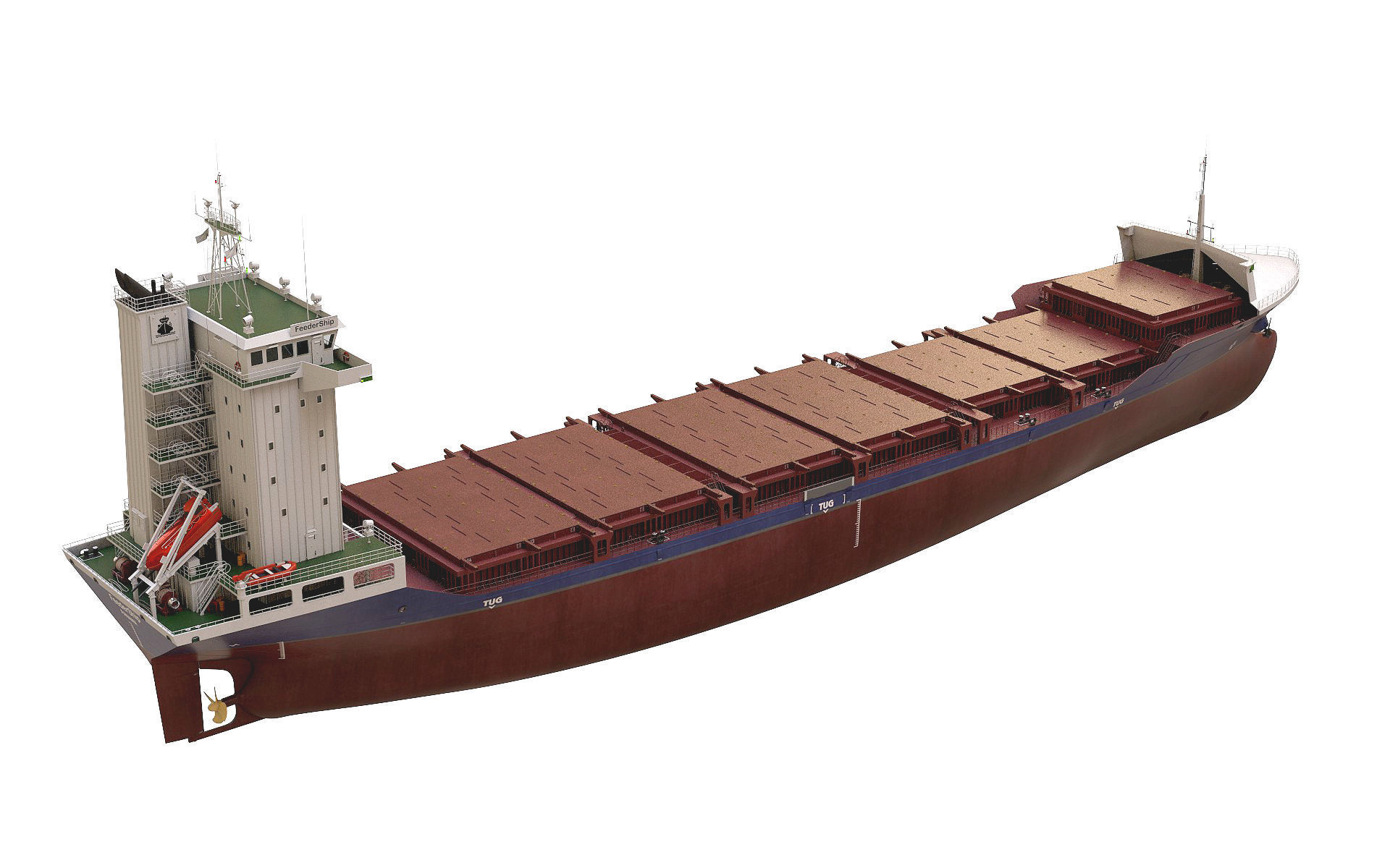 Container Feeder 800 Blue 3D model_9