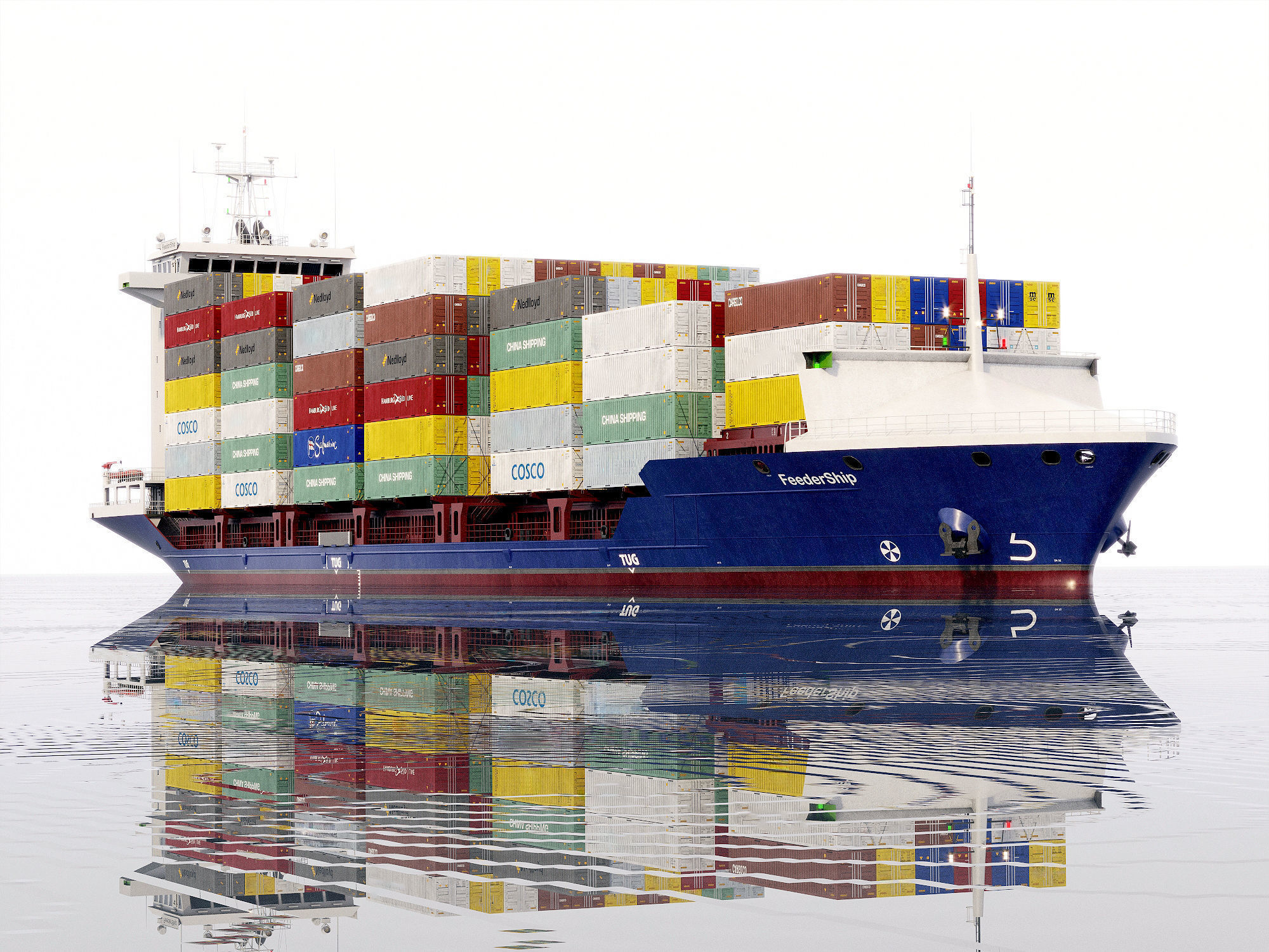 Container Feeder 800 Blue 3D model_4