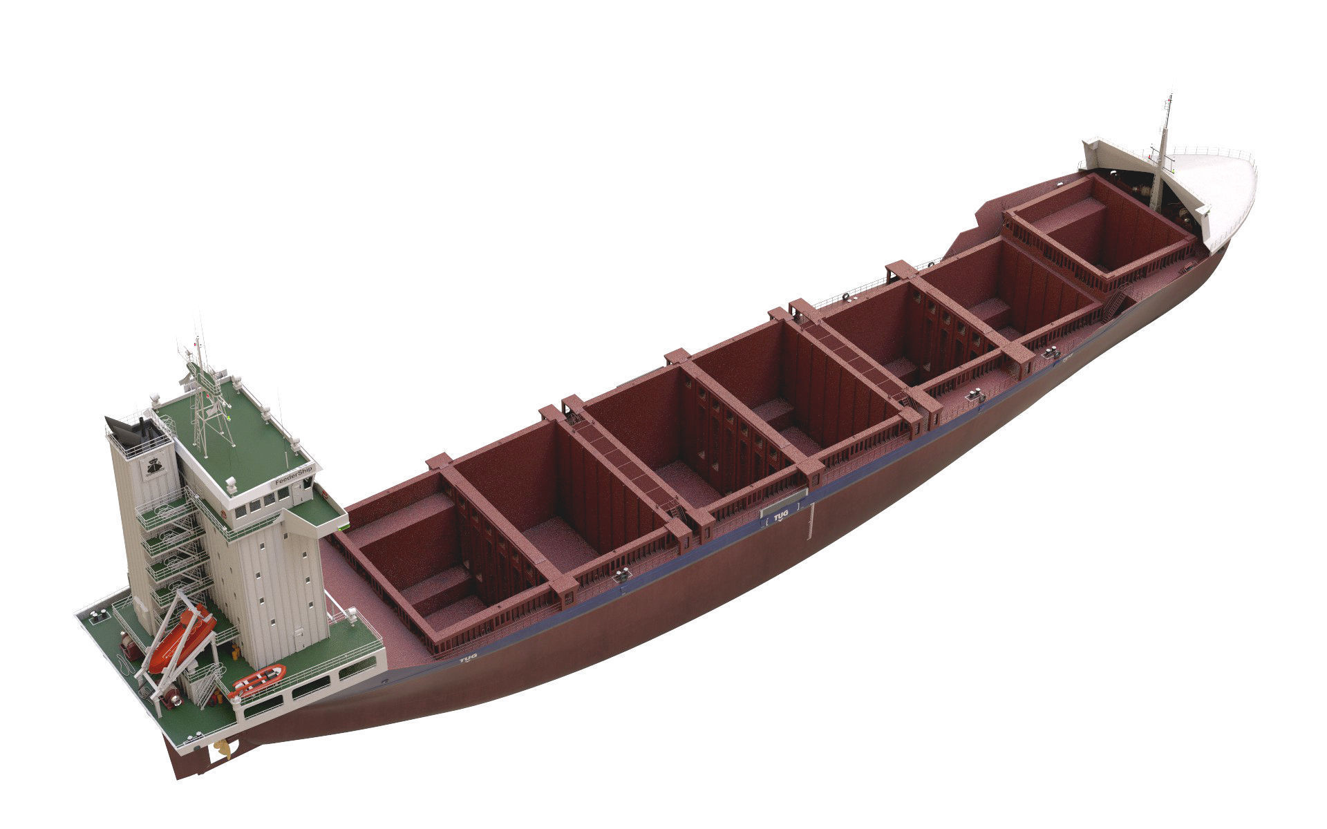 Container Feeder 800 Blue 3D model_8