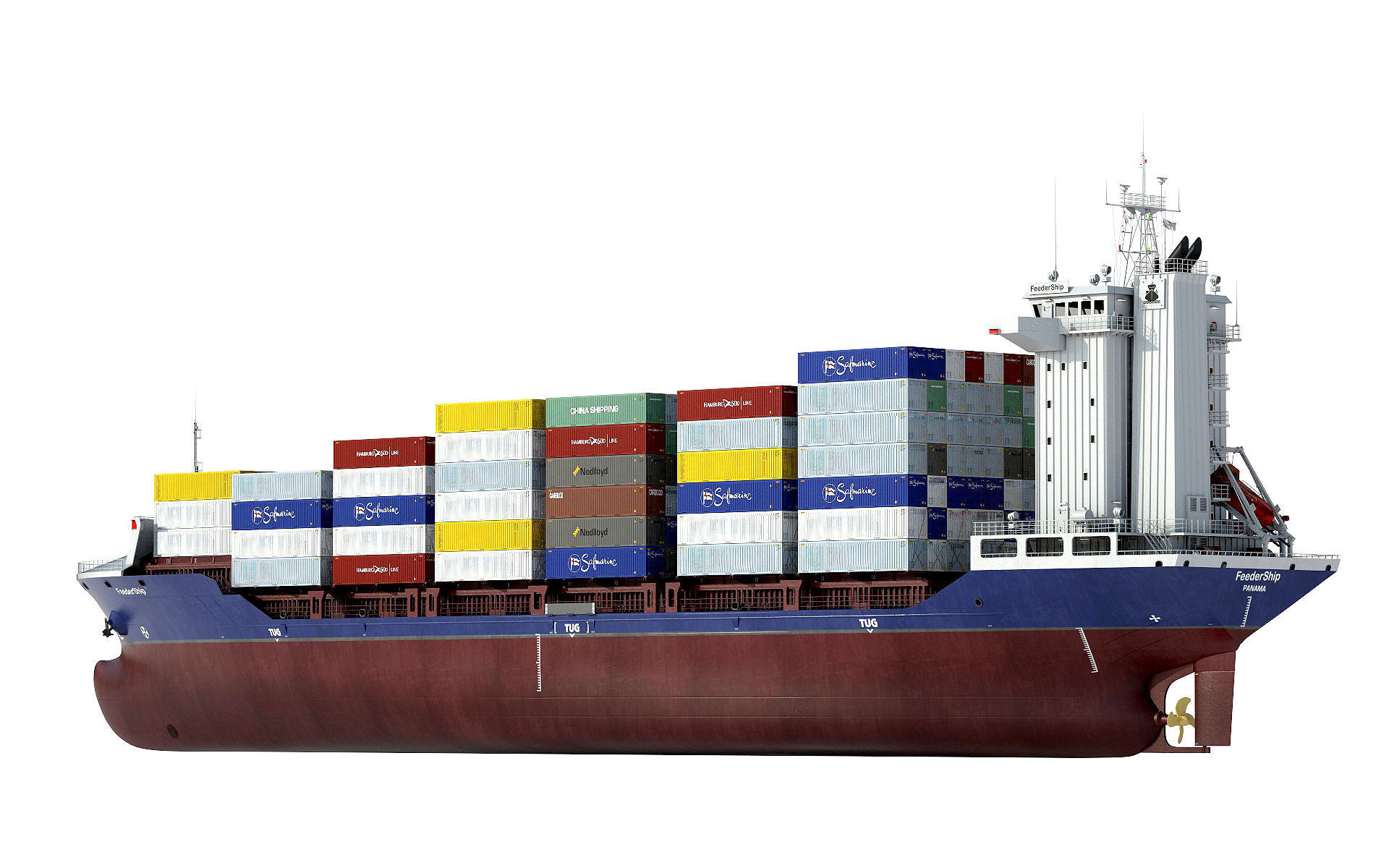 Container Feeder 800 Blue 3D model_5