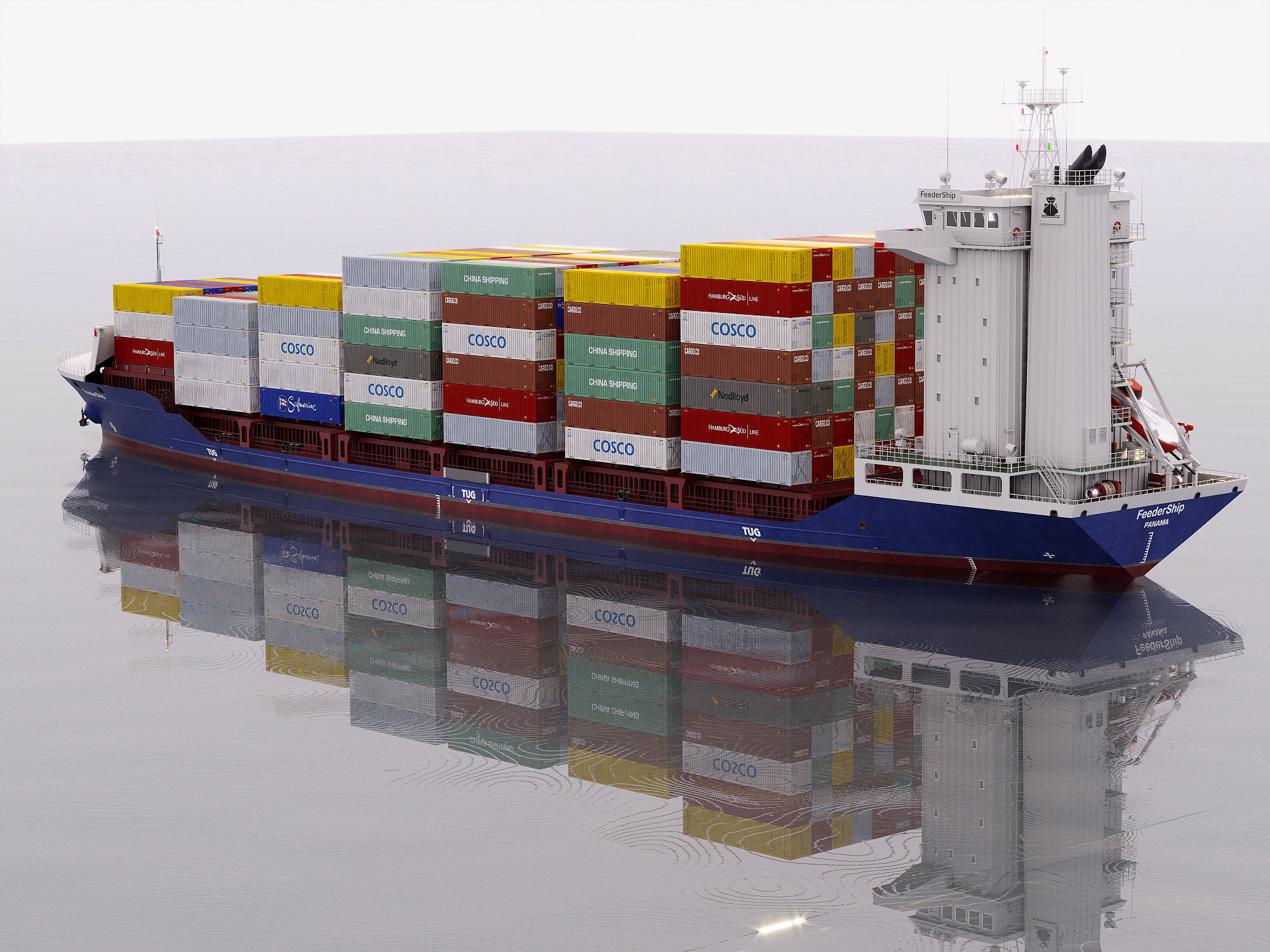 Container Feeder 800 Blue 3D model_2