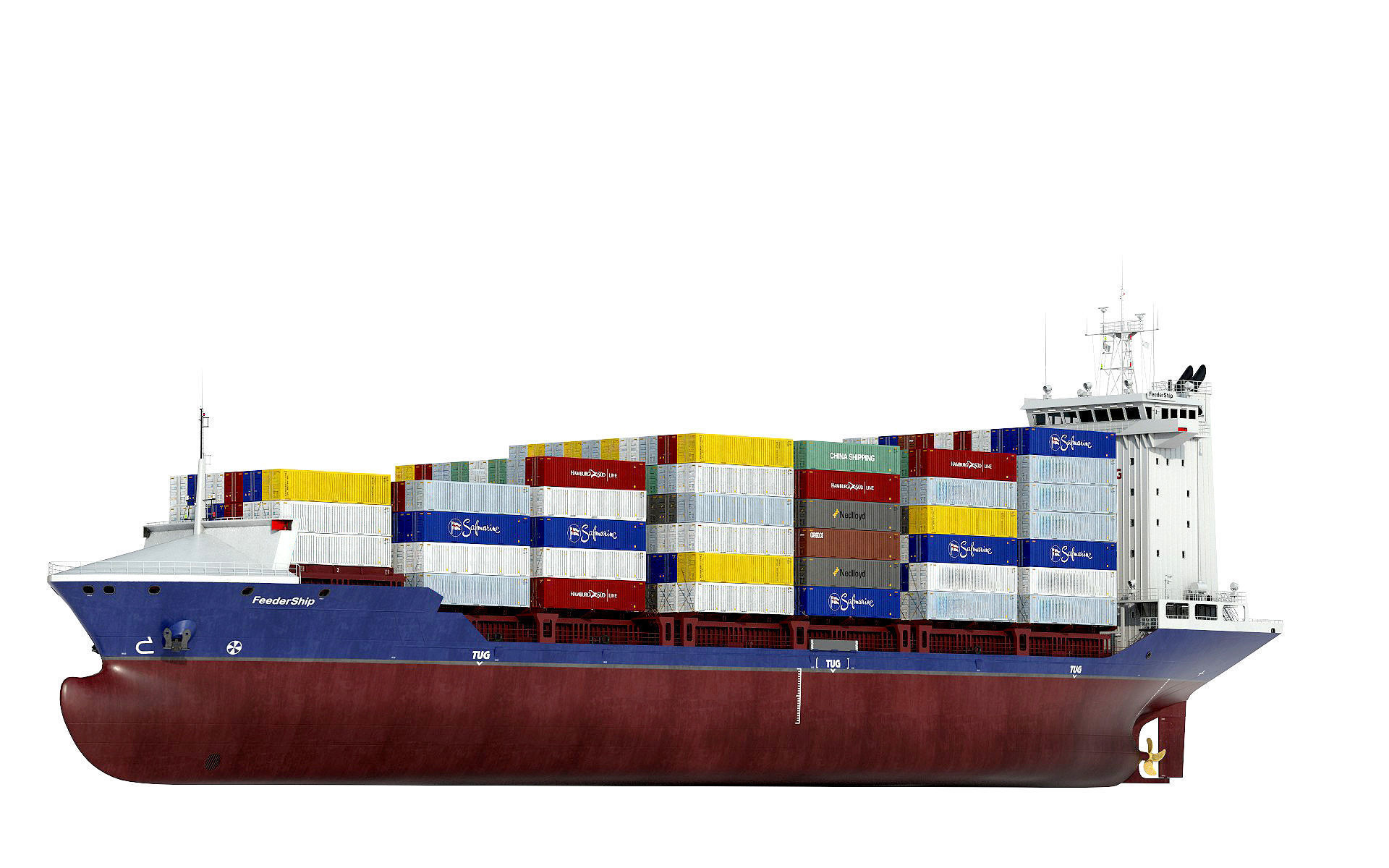Container Feeder 800 Blue 3D model_6