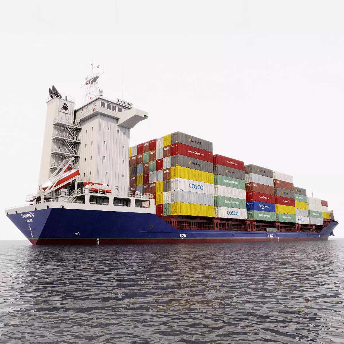 Container Feeder 800 Blue 3D model_0