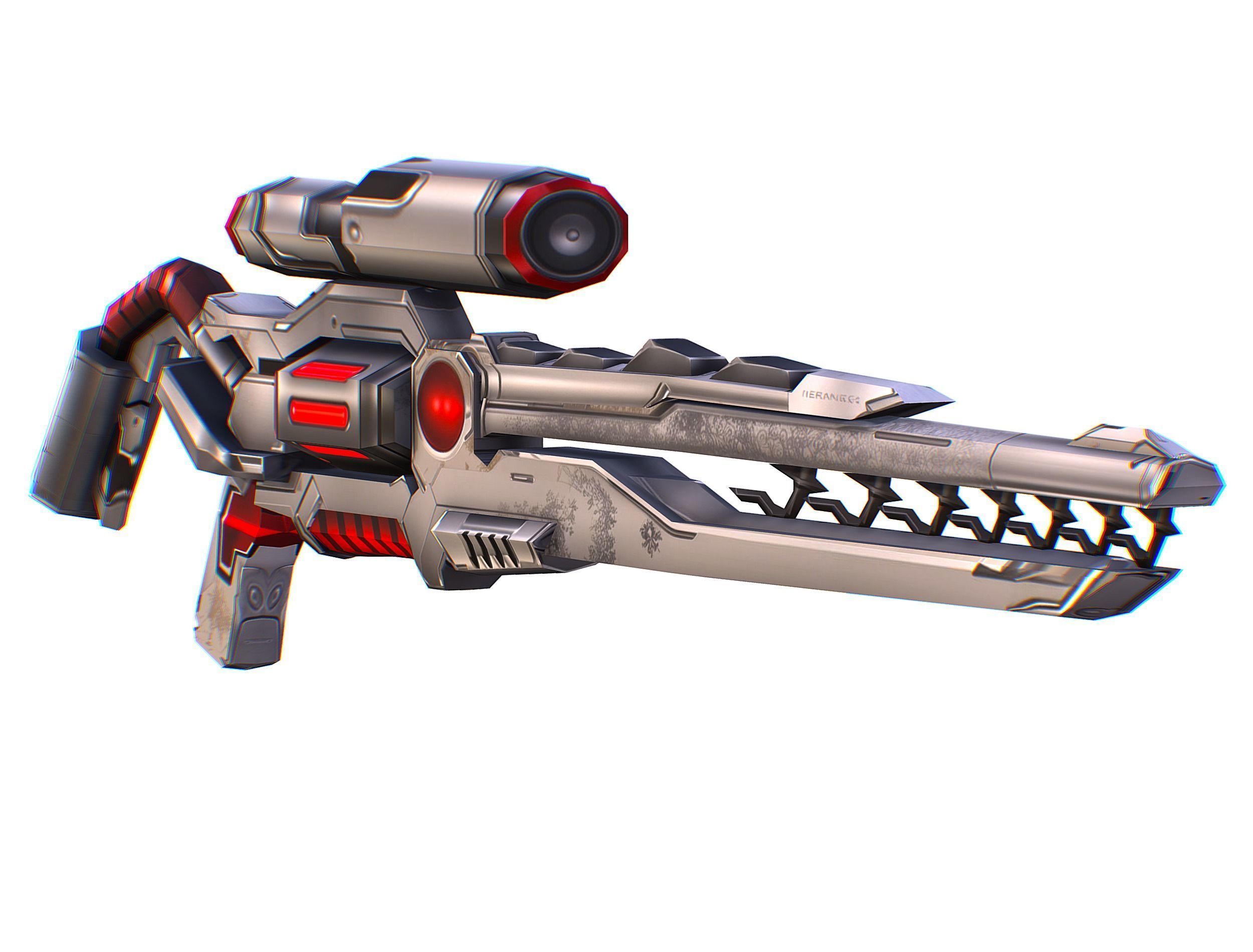 Weapons Set 4 Gun Pistol Assault rifle Sniper rifle machine gun 3D Model Collection_28