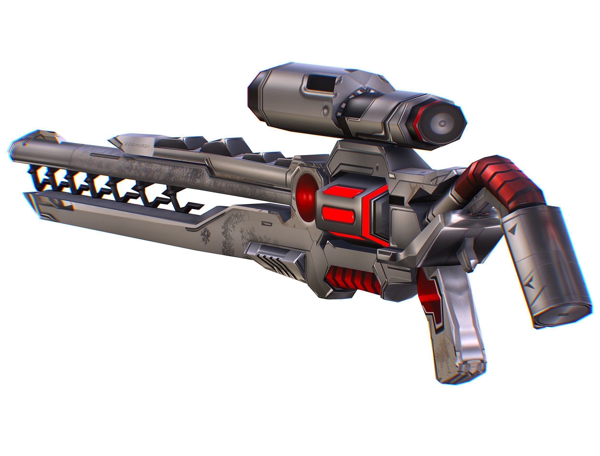 Weapons Set 4 Gun Pistol Assault rifle Sniper rifle machine gun 3D Model Collection_35