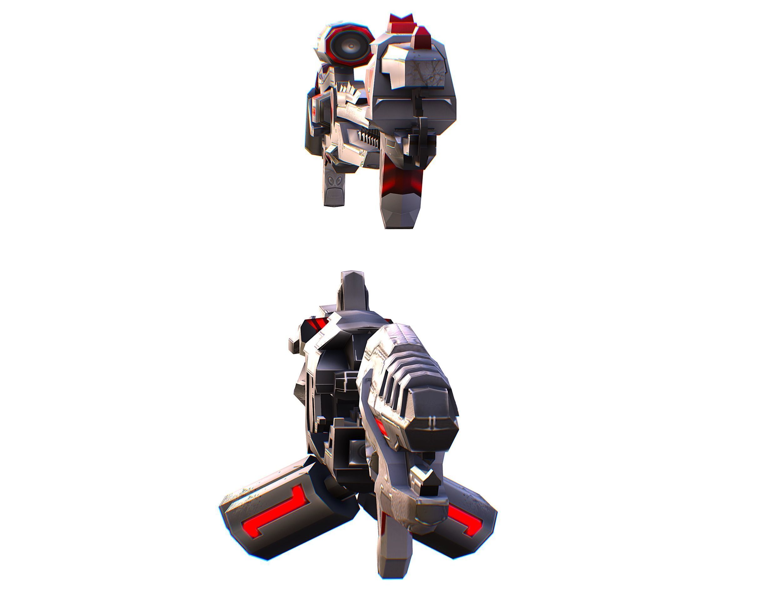 Weapons Set 4 Gun Pistol Assault rifle Sniper rifle machine gun 3D Model Collection_4