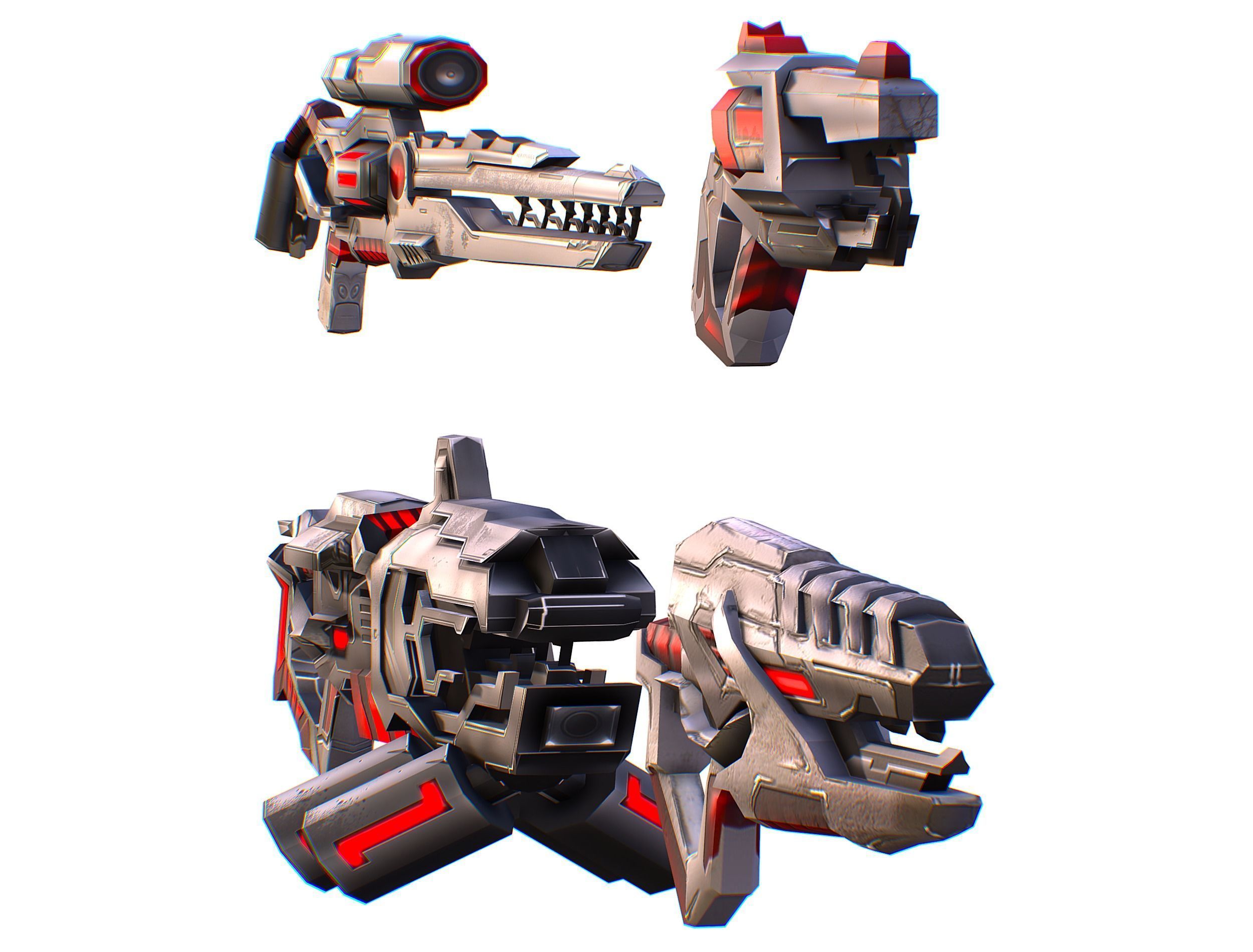 Weapons Set 4 Gun Pistol Assault rifle Sniper rifle machine gun 3D Model Collection_3